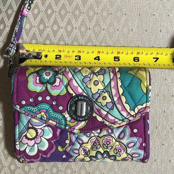Vera Bradley purple flower wallet with wrist strap - Picture 5 of 6